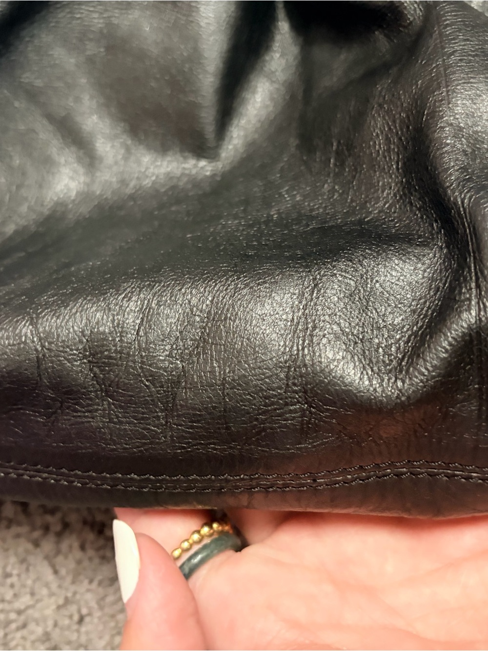 Chloé Black Leather Tote with Gold Accents - Picture 12 of 16